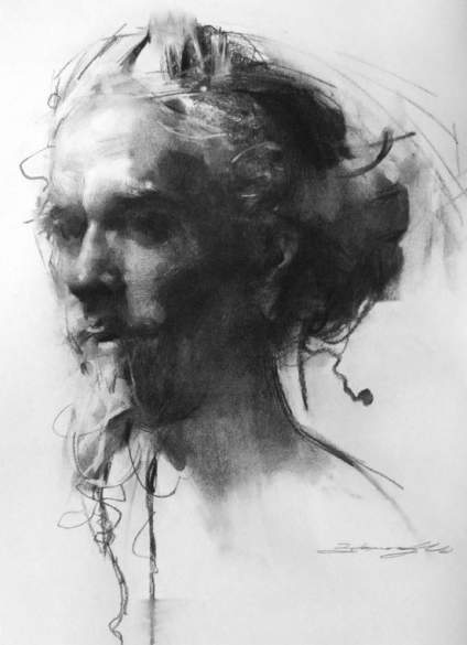 炭笔在画素描的时候很容易出效果但是炭笔易脏不易修改不易刻画细节注