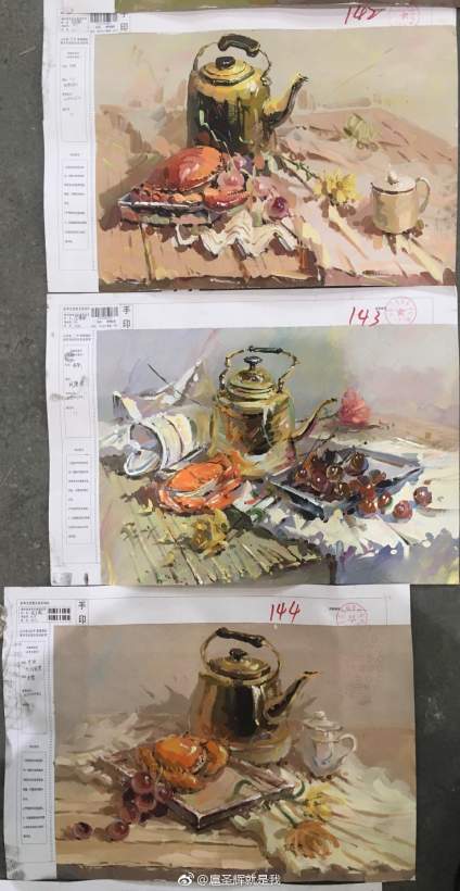 山东省第二次美术联考济南区水粉试题部分高分卷